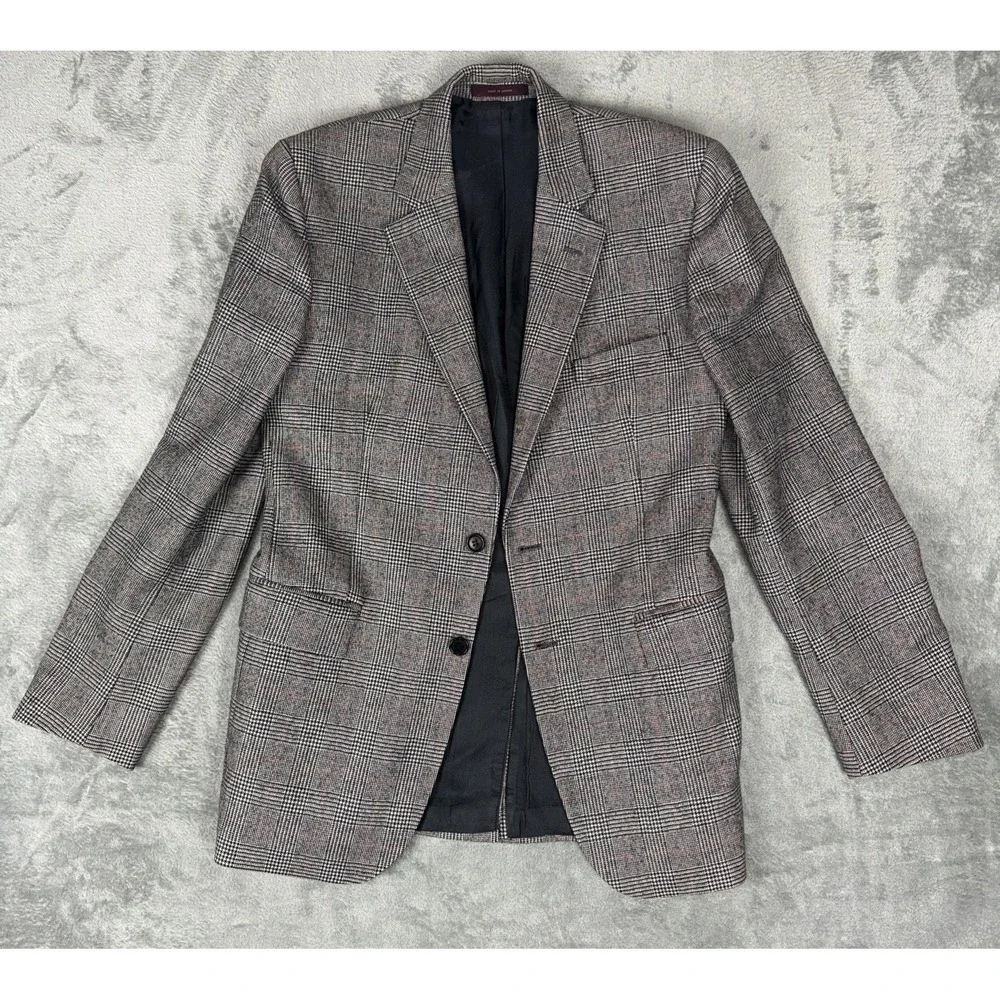 Brooks Brothers 100% Wool Blazer Size 20 Loro piana Italy Glen Plaid